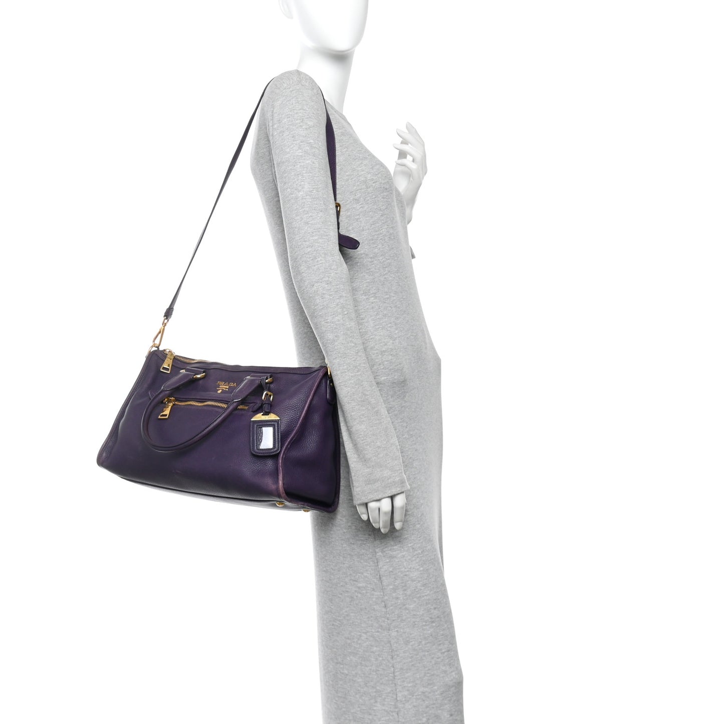 Vitello Daino Shopping Satchel Uva