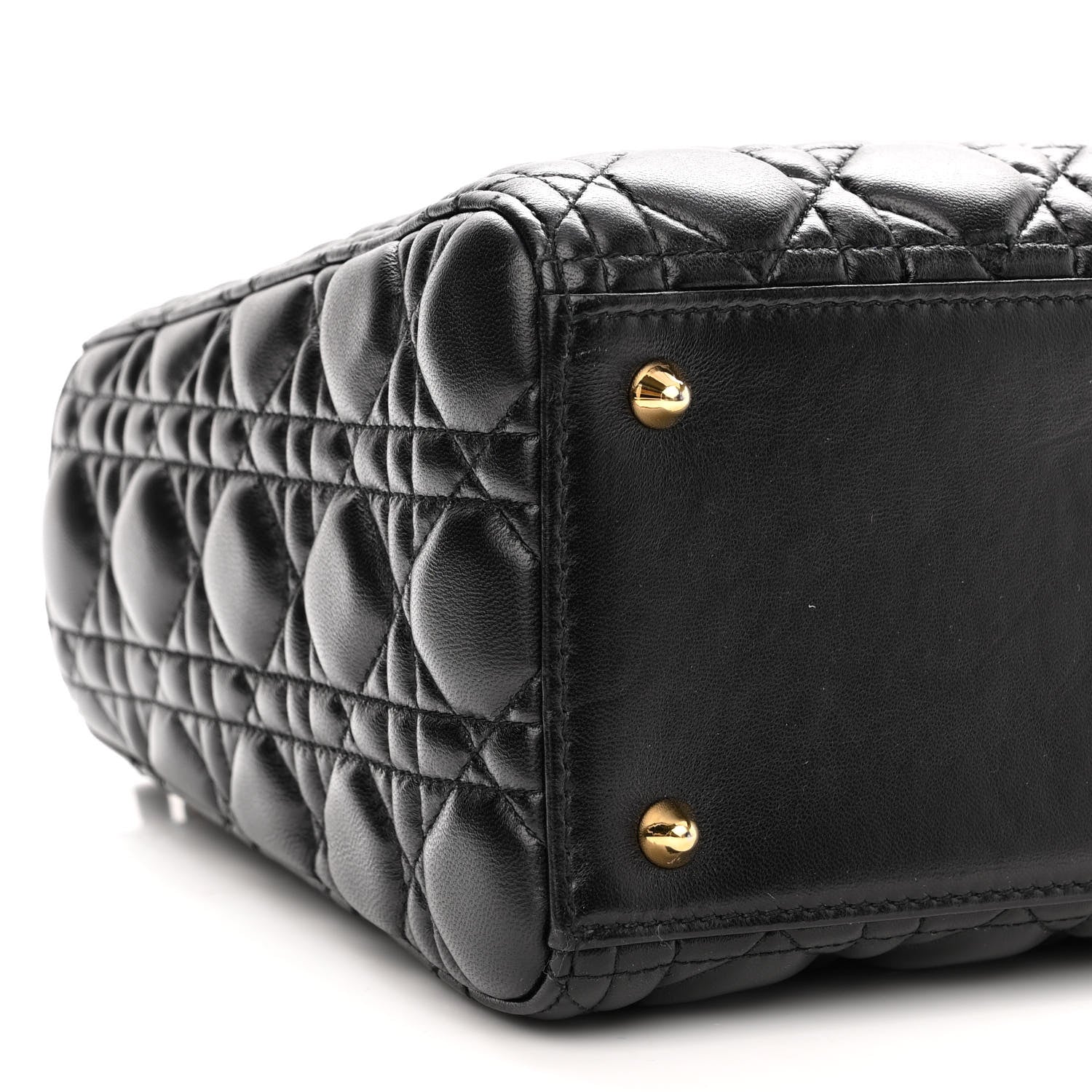 Christian Dior Lambskin Cannage Medium Lady Dior Black 9 of 11