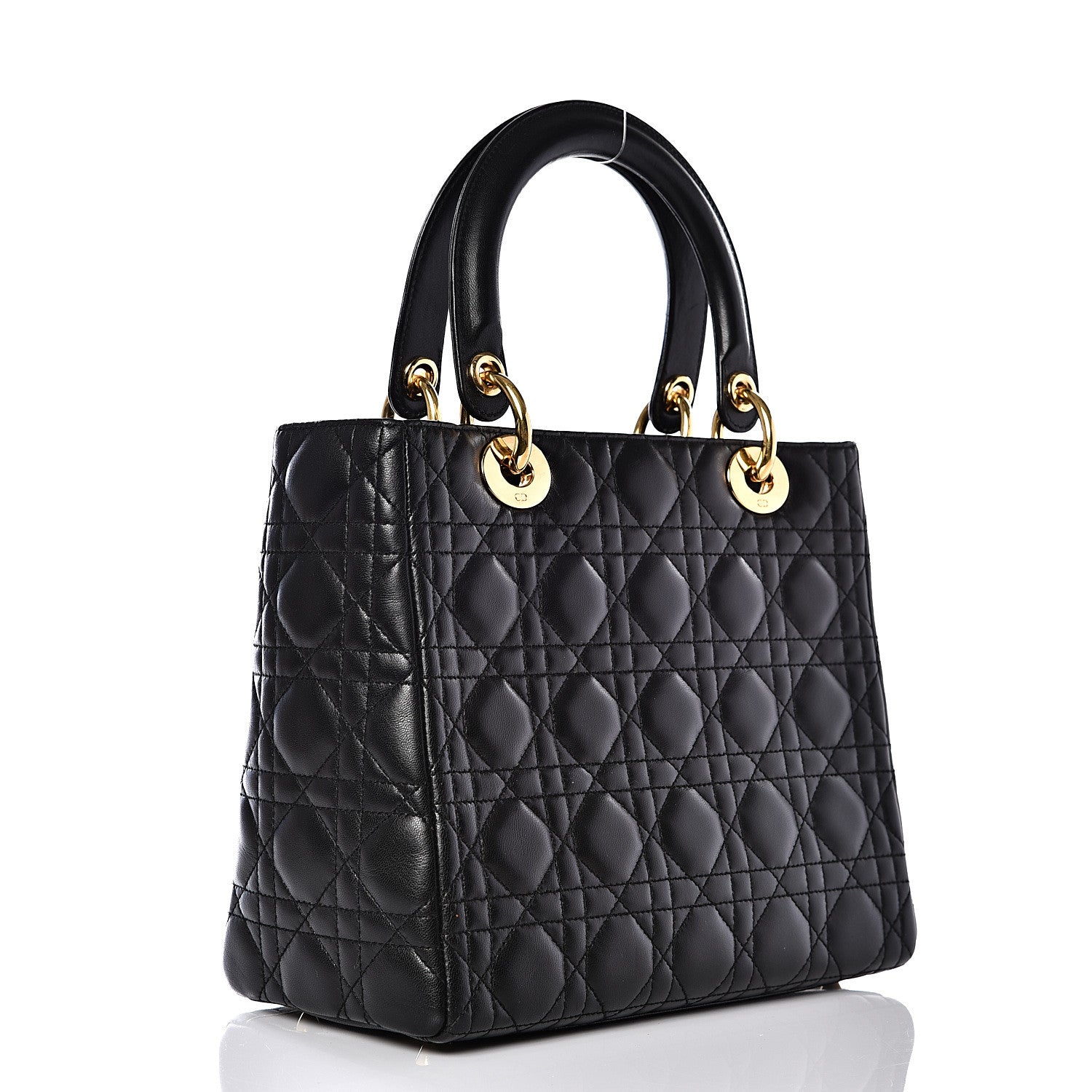 Christian Dior Lambskin Cannage Medium Lady Dior Black 2 of 12