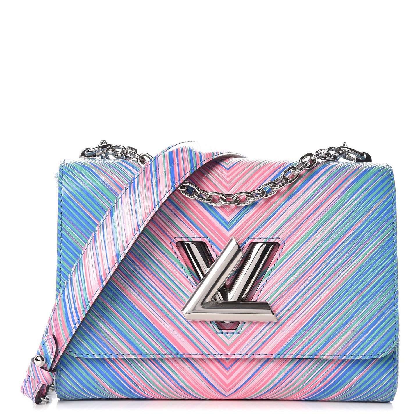 Epi Tropical Twist Shoulder Bag MM Blue Rose
