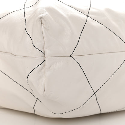 Chanel Shiny Calfskin Quilted Chanel 22 White Black 11 of 14