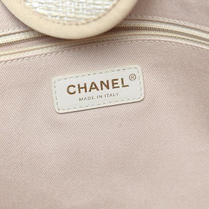 Chanel Canvas Large Deauville Tote Light Beige 7 of 10