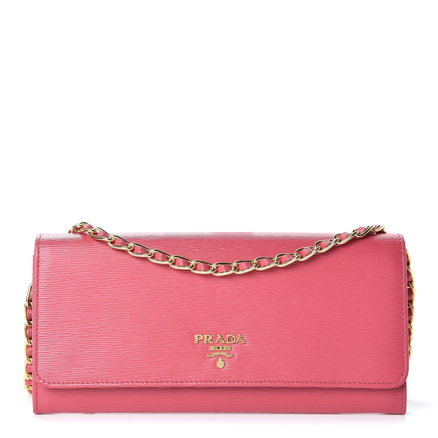 Prada Vitello Move Oro Chain Wallet Peonia 1 of 10