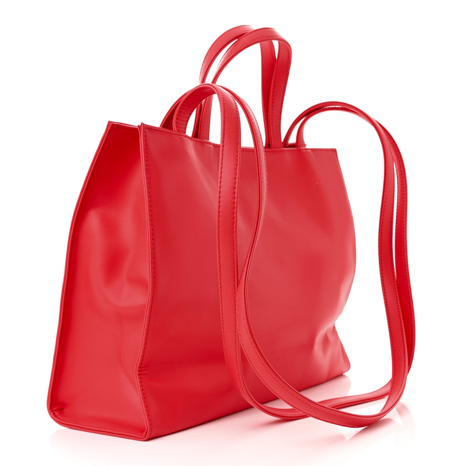 Telfar Vegan Leather Medium Shopping Bag Red 3 of 11
