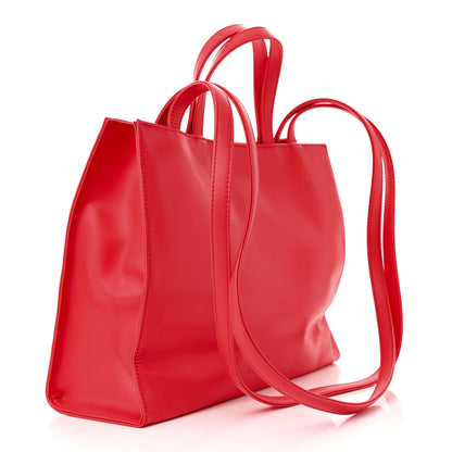 Telfar Vegan Leather Medium Shopping Bag Red 3 of 11