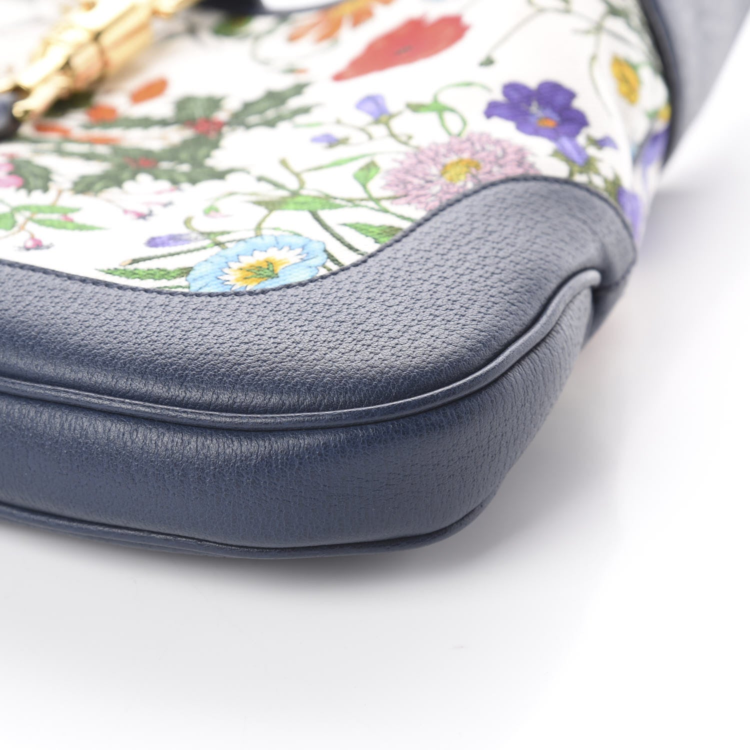 Gucci Canvas Flora Medium Jackie Hobo Blue Agata 6 of 8