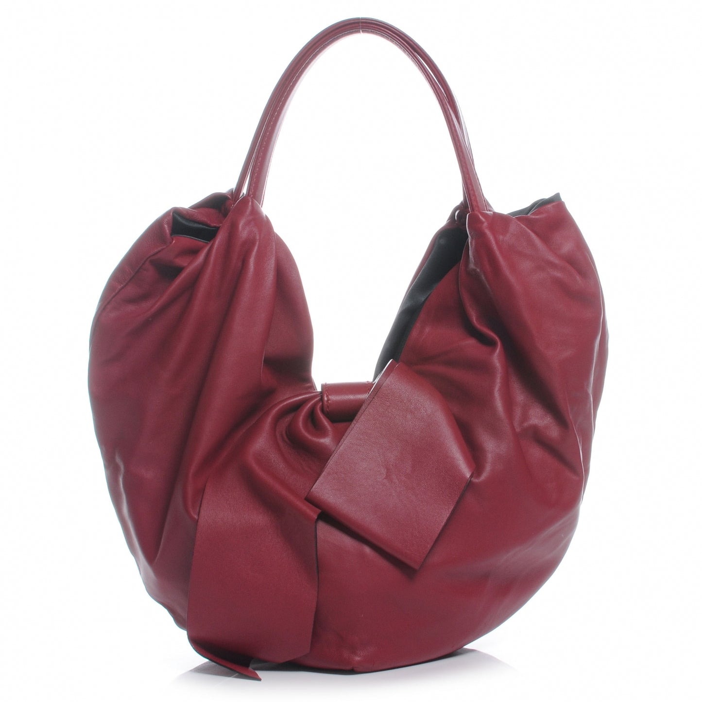 Nappa 360 Bow Hobo Burgundy