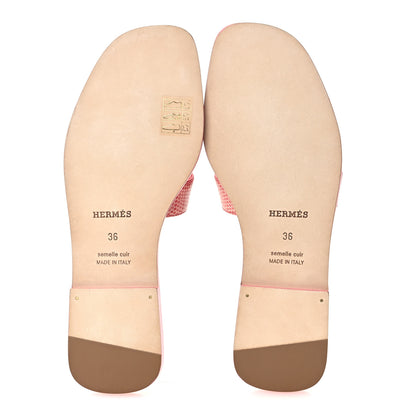 Hermes Lizard Oran Sandals 36 Pavot 6 of 9