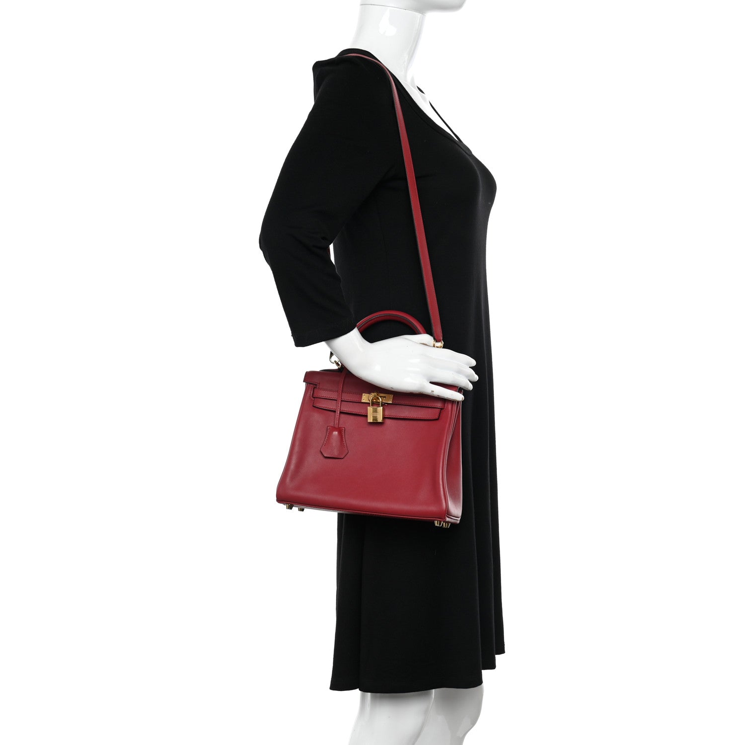 Hermes Swift Kelly Retourne 25 Rouge Grenat 2 of 17