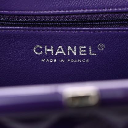 Chanel Patent Quilted Timeless Clutch Purple 6 of 7