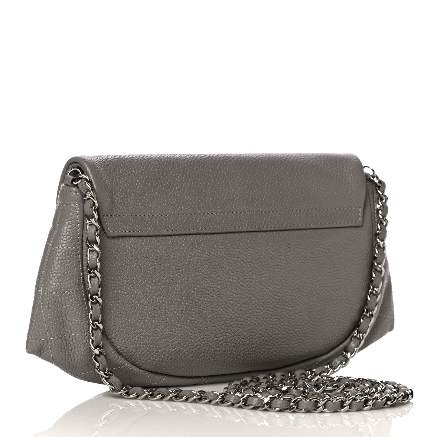 Caviar Half Moon Wallet On Chain WOC Grey