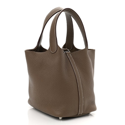 Hermes Taurillon Clemence Picotin Lock 18 PM Etoupe 3 of 11