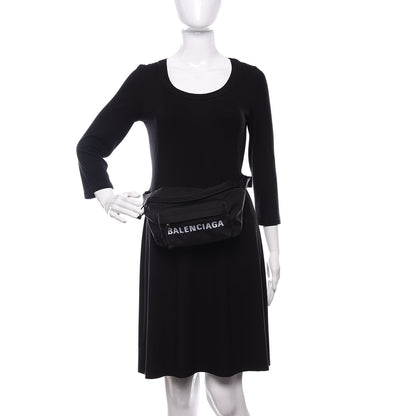 Balenciaga Sport Nylon Logo Embroidered Wheel Beltpack Black 2 of 10