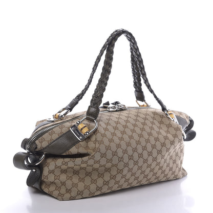 Gucci Monogram Bamboo Bar Medium Tote Olive 3 of 12