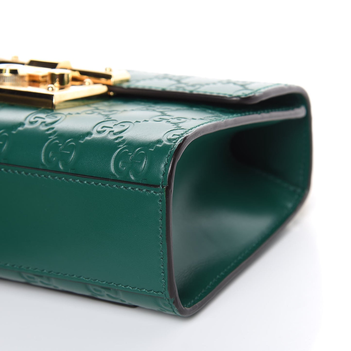 Guccissima Small Padlock Shoulder Bag Emerald