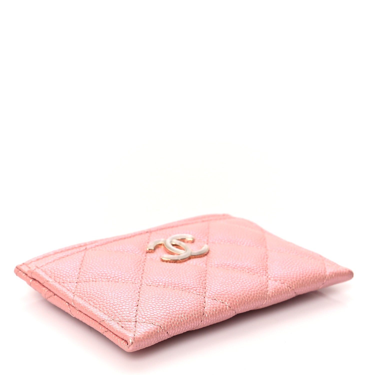 Chanel Iridescent Caviar Quilted Card Holder Pink 4 of 9