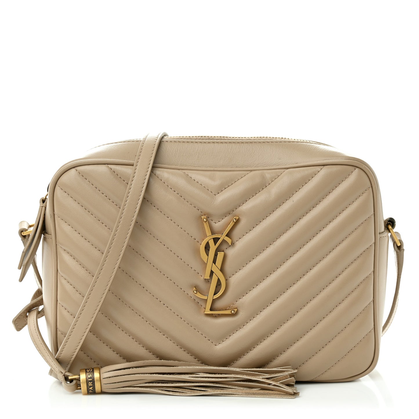Calfskin Matelasse Monogram Lou Camera Bag Dark Beige