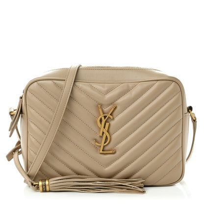 Saint Laurent Calfskin Matelasse Monogram Lou Camera Bag Dark Beige 1 of 14