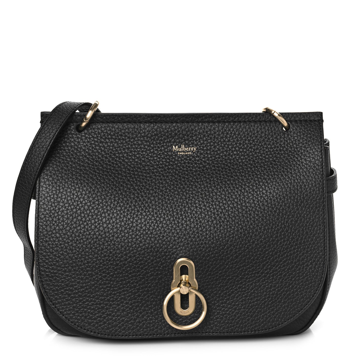Small Classic Grain Calfskin Amberley Satchel Black