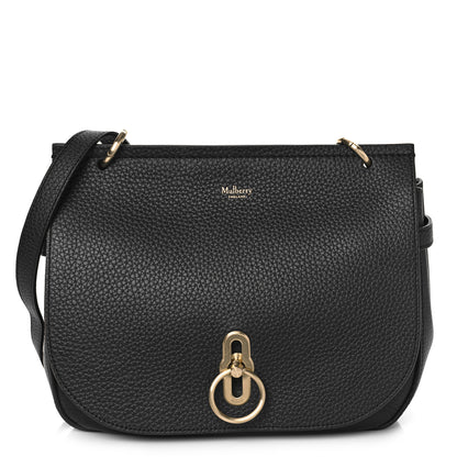 Mulberry Small Classic Grain Calfskin Amberley Satchel Black 1 of 8