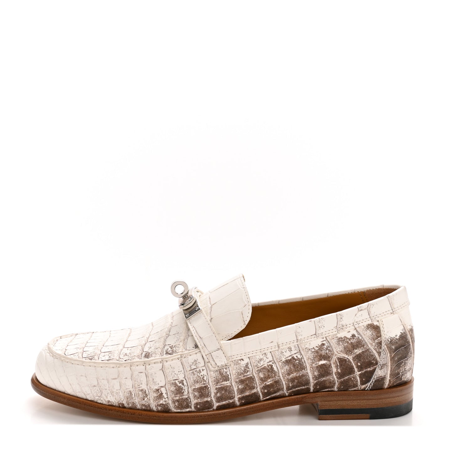 Matte Niloticus Crocodile Himalaya Womens Destin Loafer 38 Blanc