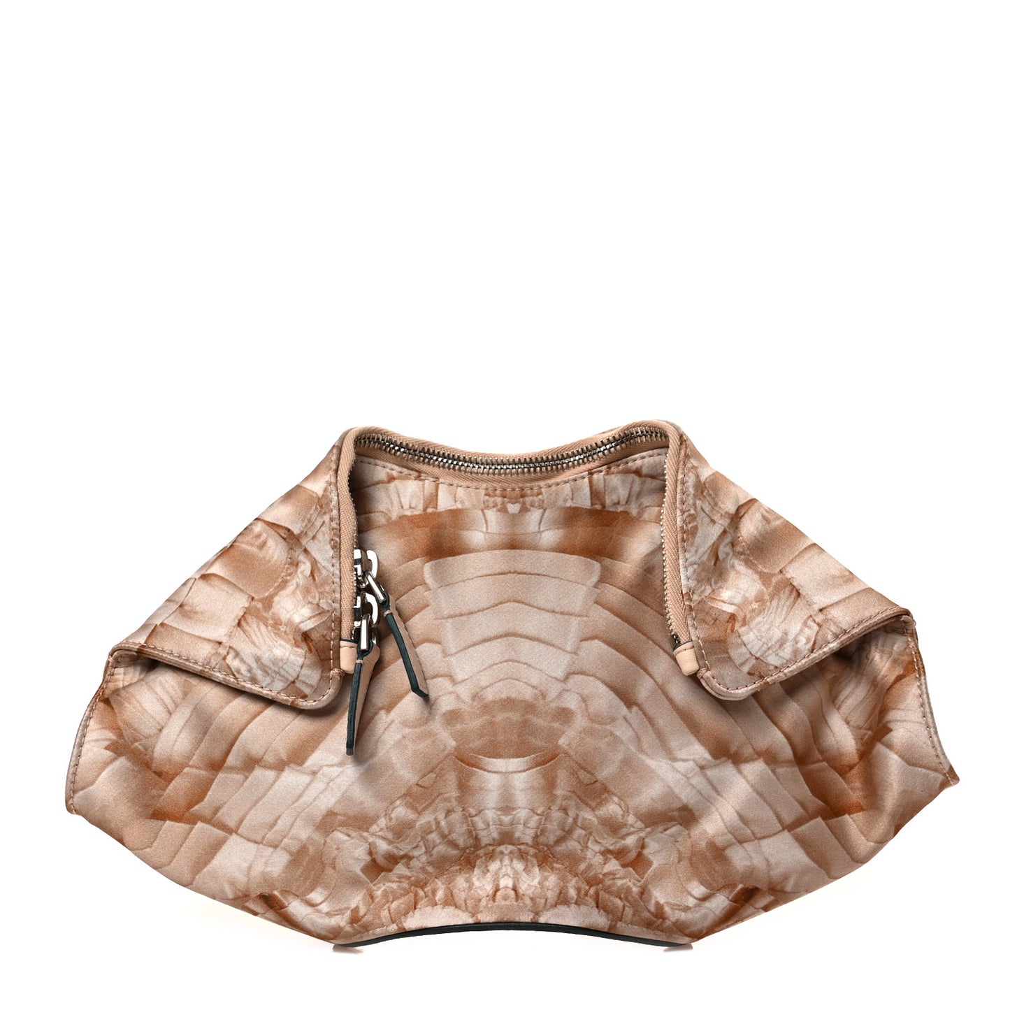 Silk Lace Ruffle Printed Small De Manta Clutch Blush