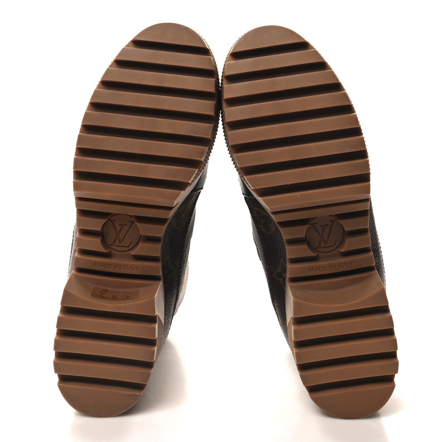 Suede Calfskin Monogram Platform Desert Boots 37 Dark Gray