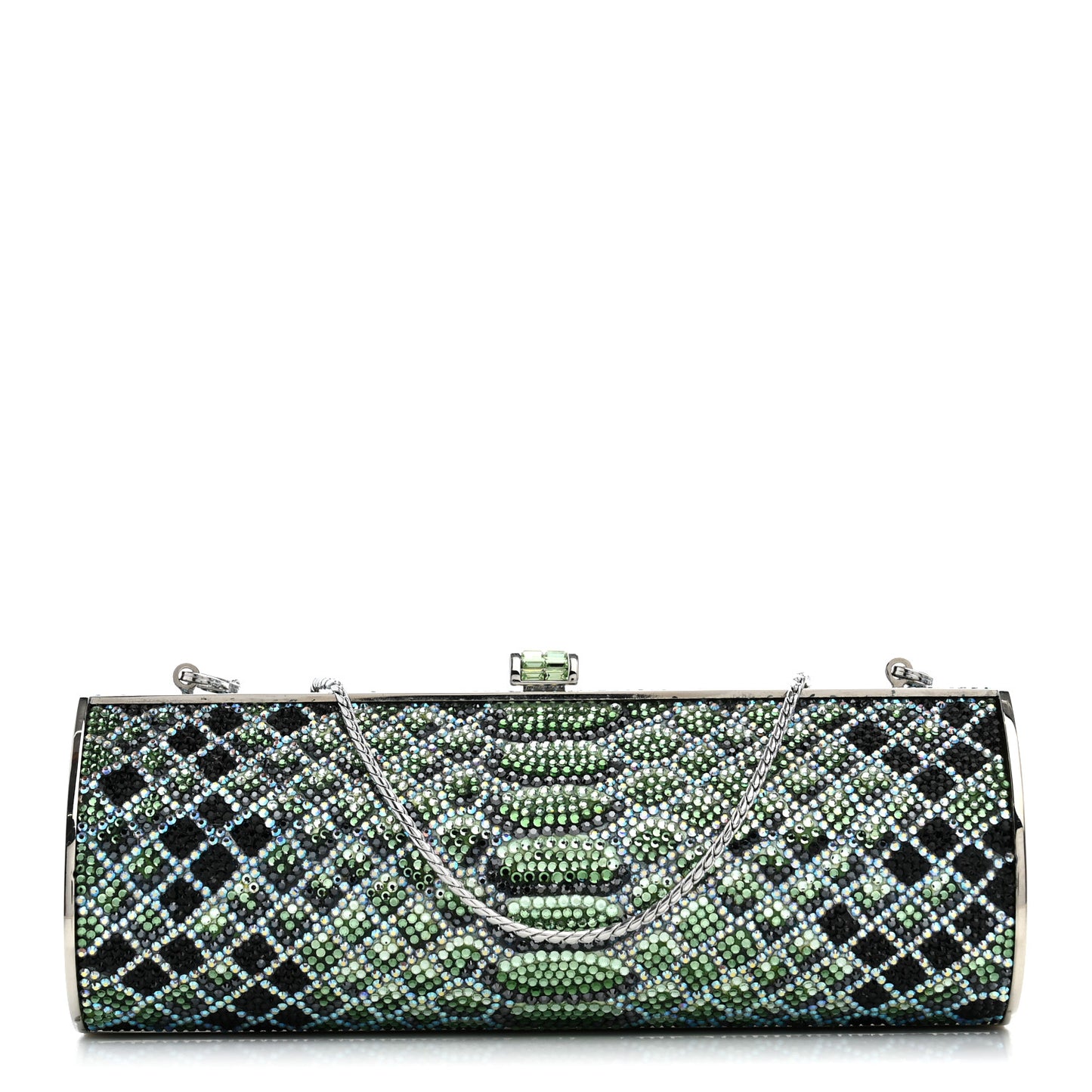 Swarovski Crystal Scales Minaudiere Clutch Blue Multicolor