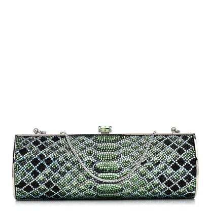 Judith Leiber Swarovski Crystal Scales Minaudiere Clutch Blue Multicolor 1 of 13