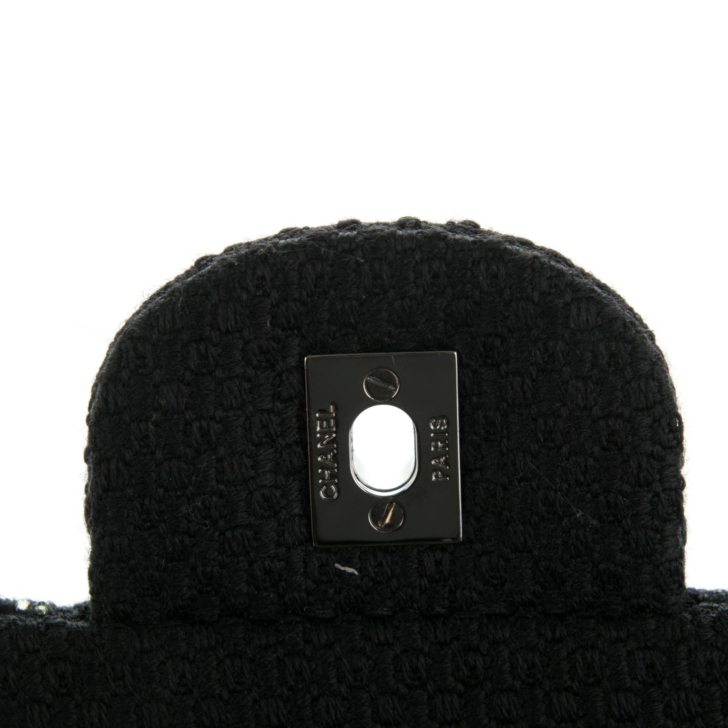 Tweed Strass Jumbo Pudong Flap Black