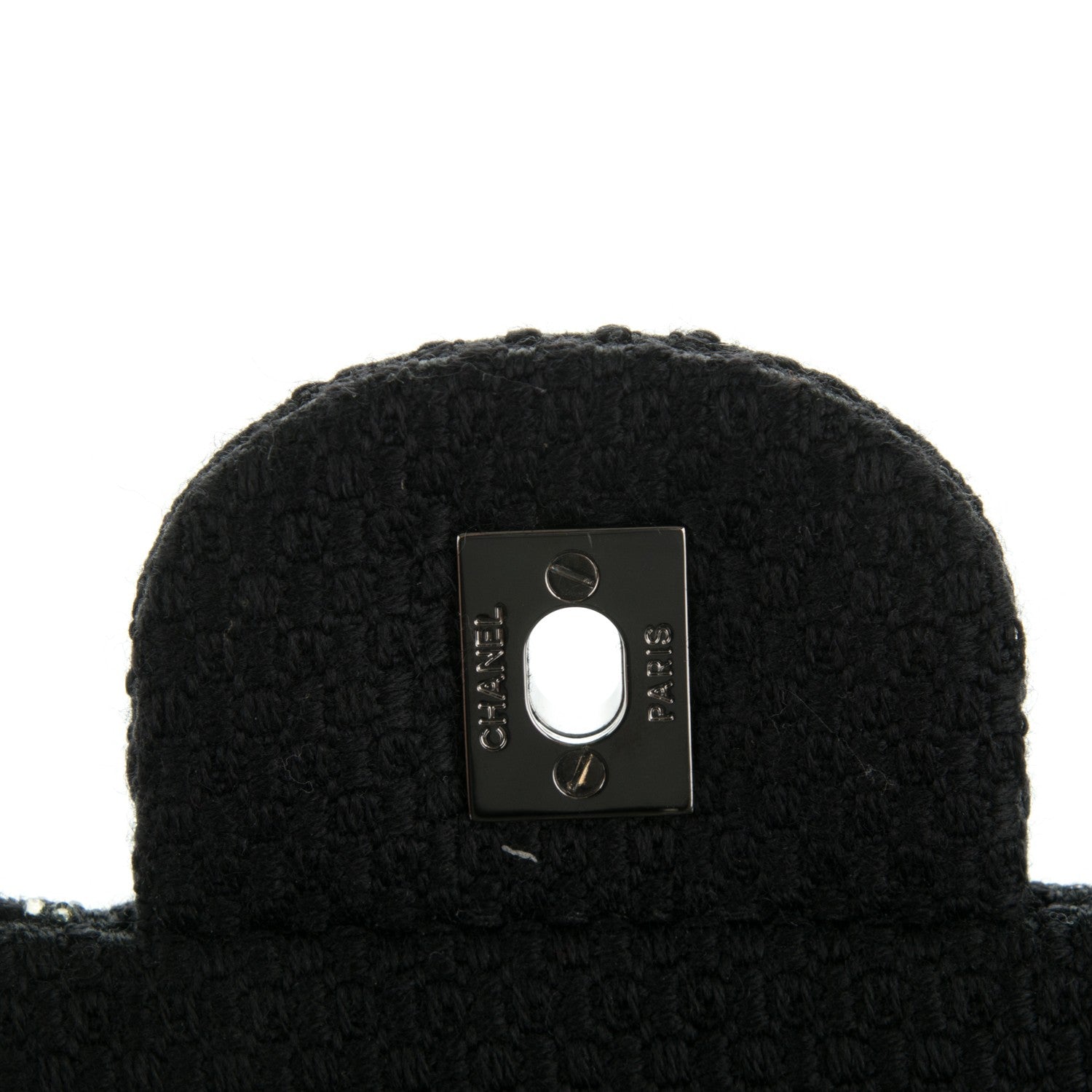 Chanel Tweed Strass Jumbo Pudong Flap Black 5 of 8