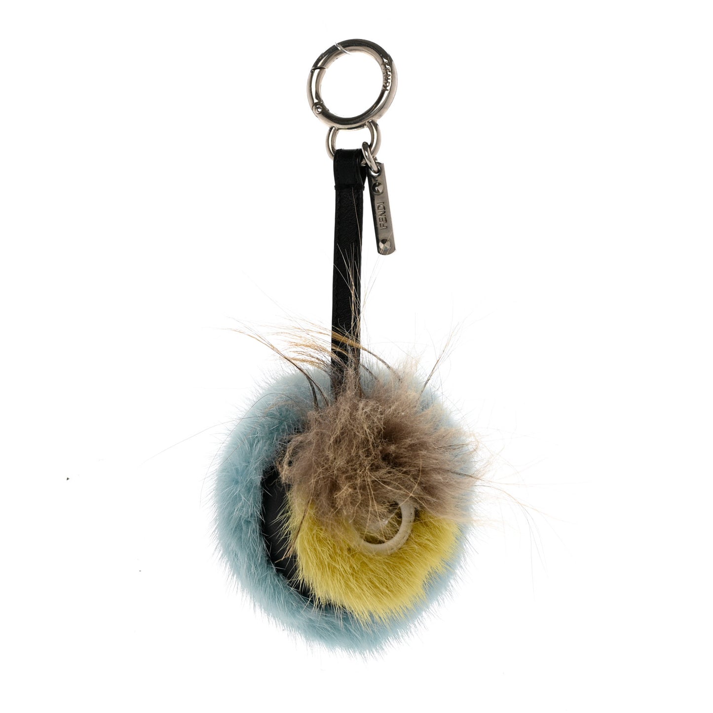 Mink Fox Fur QuTweet Softweet Bag Bug Charm Azzurro
