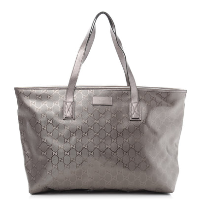 Gucci Imprime Monogram Medium Zippered Shopping Tote Pewter 1 of 11