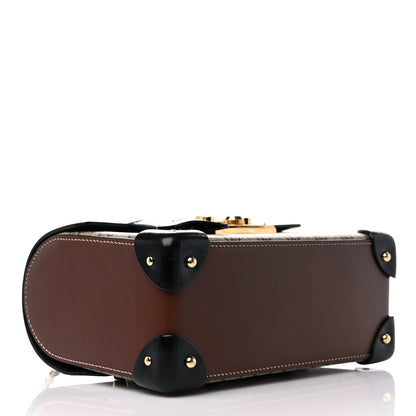 Gucci GG Supreme Monogram Small Padlock Bamboo Shoulder Bag Beige Black Cuir 4 of 13