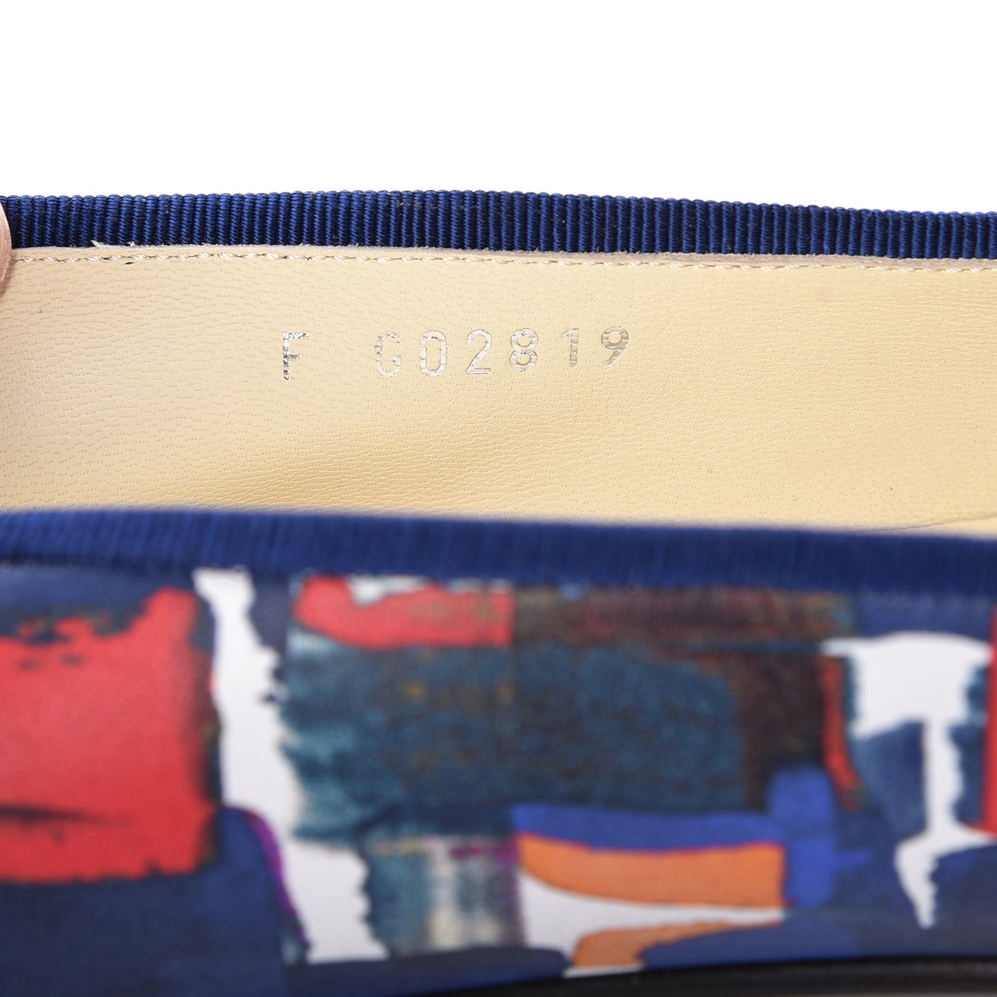 Patent Calfskin Printed CC Cap Toe Ballerina Flats 41 Blue Red Orange Navy