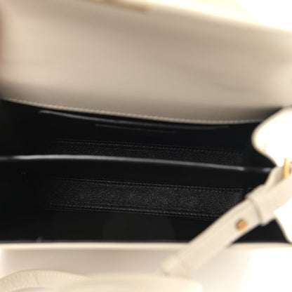 Saint Laurent Grain de Poudre Mini Classic Monogram Cassandra Top Handle Vintage White 5 of 10