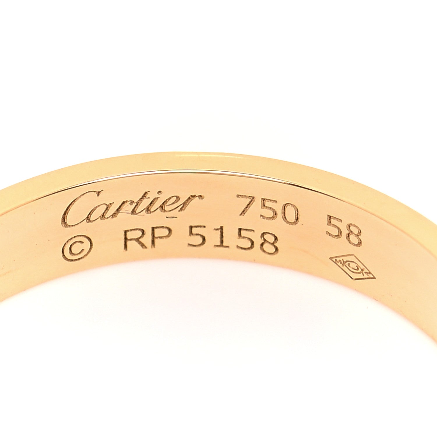 Cartier 18K Yellow Gold 3.5mm LOVE Wedding Band Ring 58 8.25 4 of 5
