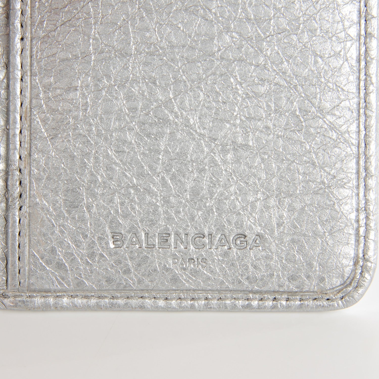 Balenciaga Agneau Classic Hardware Fold Wallet Gris Aluminum 6 of 8