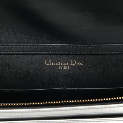 Christian Dior Metallic Patent Micro-Cannage Diorama Wallet on Chain Pouch Silver 6 of 11