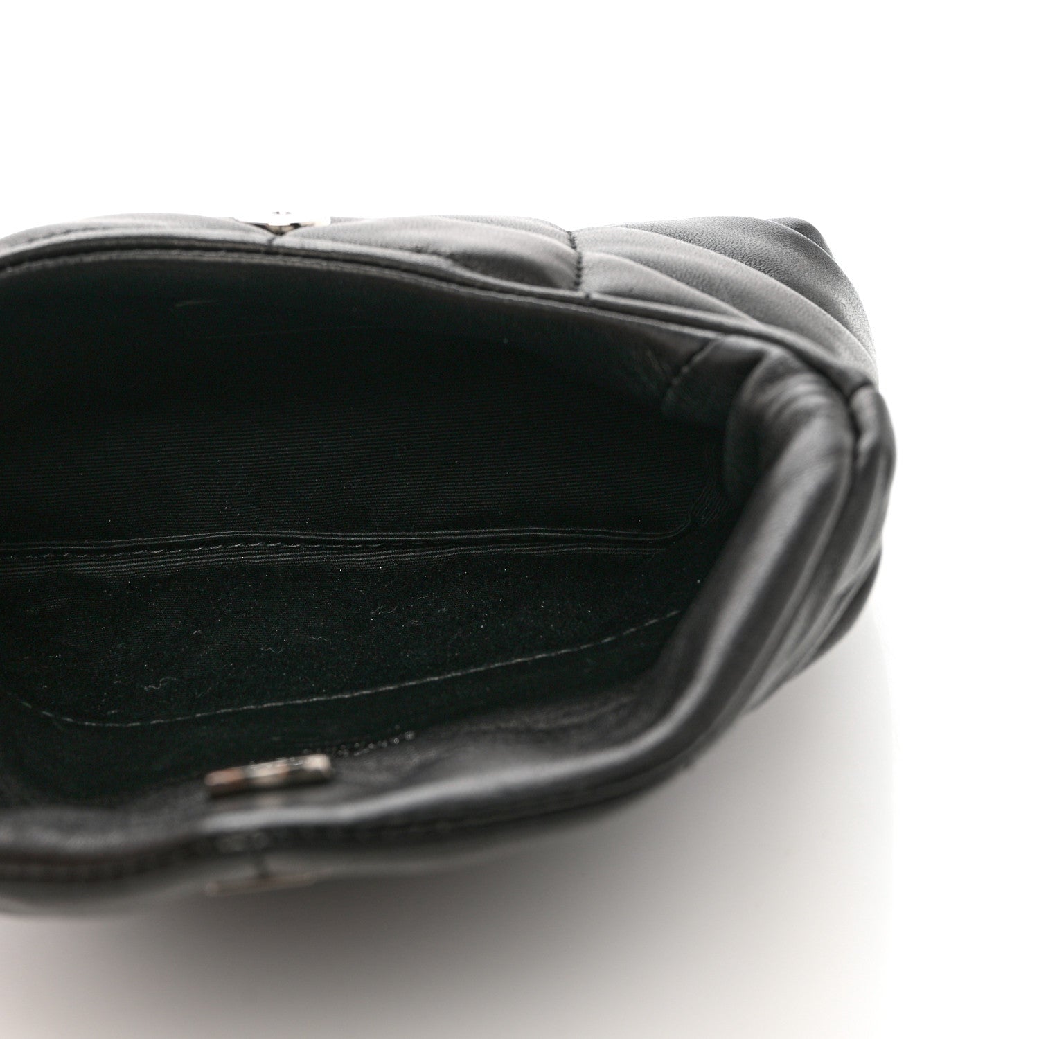 Saint Laurent Lambskin Monogram Loulou Puffer Pouch Clutch Black 5 of 13