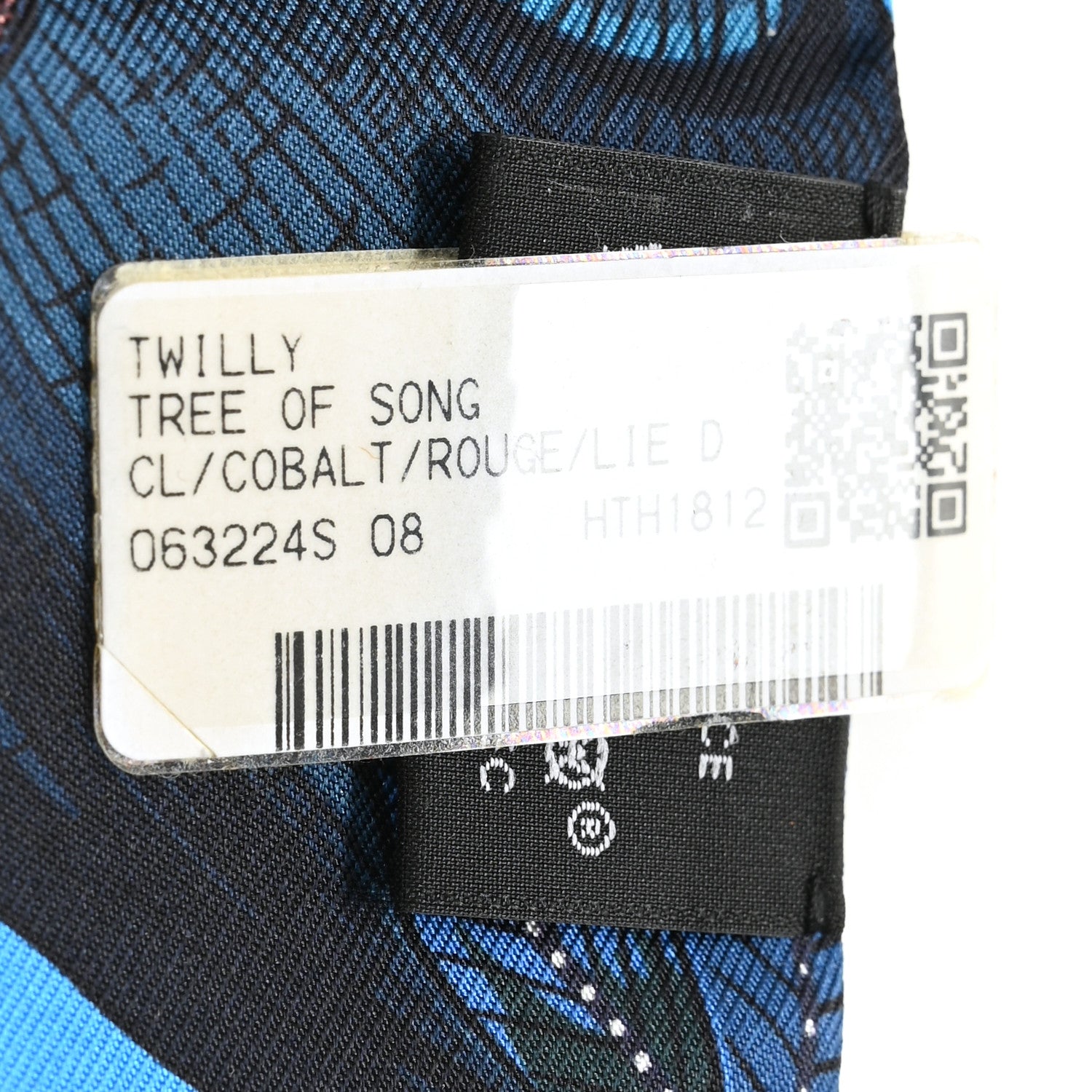 Hermes Silk Tree Of Song Twilly Cobalt Rouge 3 of 3