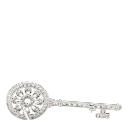 Tiffany Platinum Diamond Petals Key Brooch Pin 4 of 6