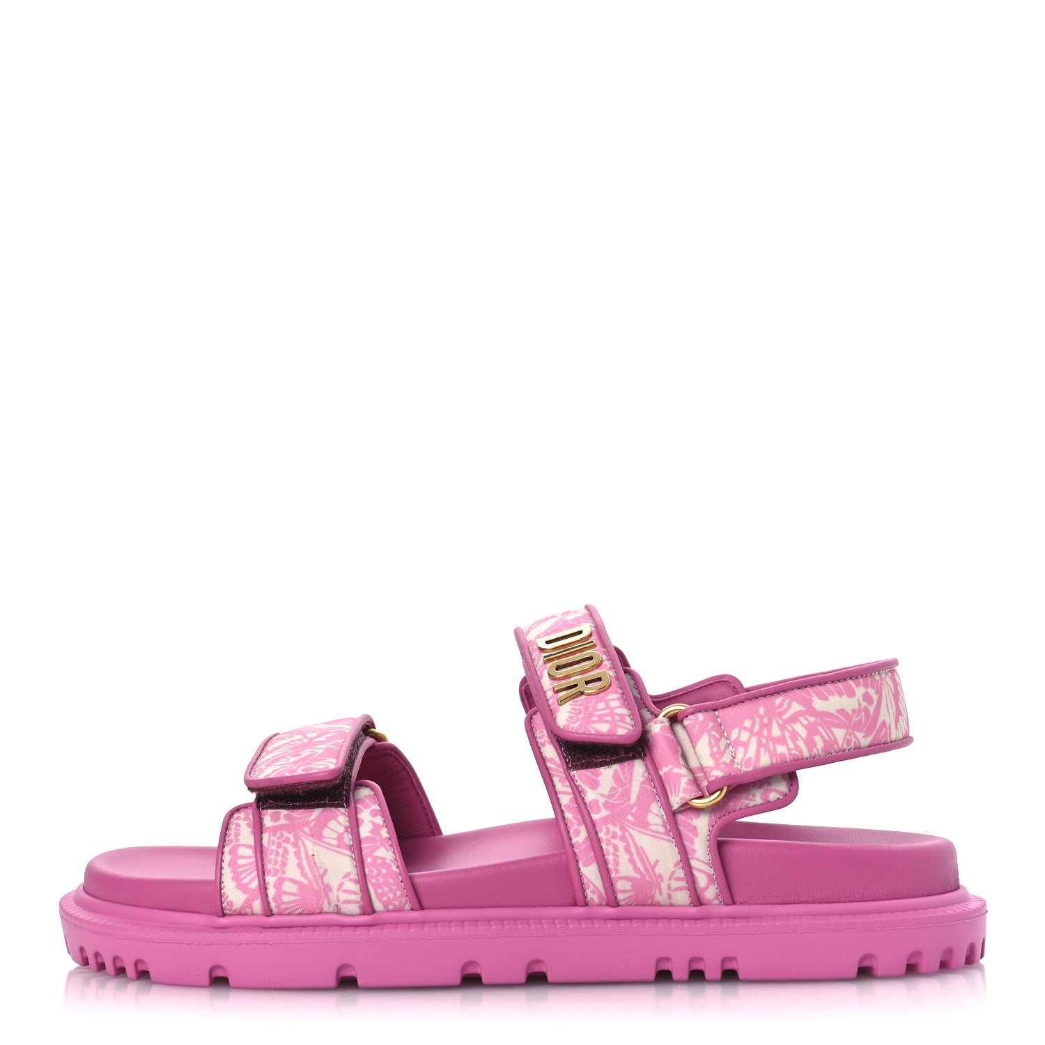 Christian Dior Technical Fabric All Over Butterflies Dioract 10mm Sandals 38 Peacock Pink 1 of 13