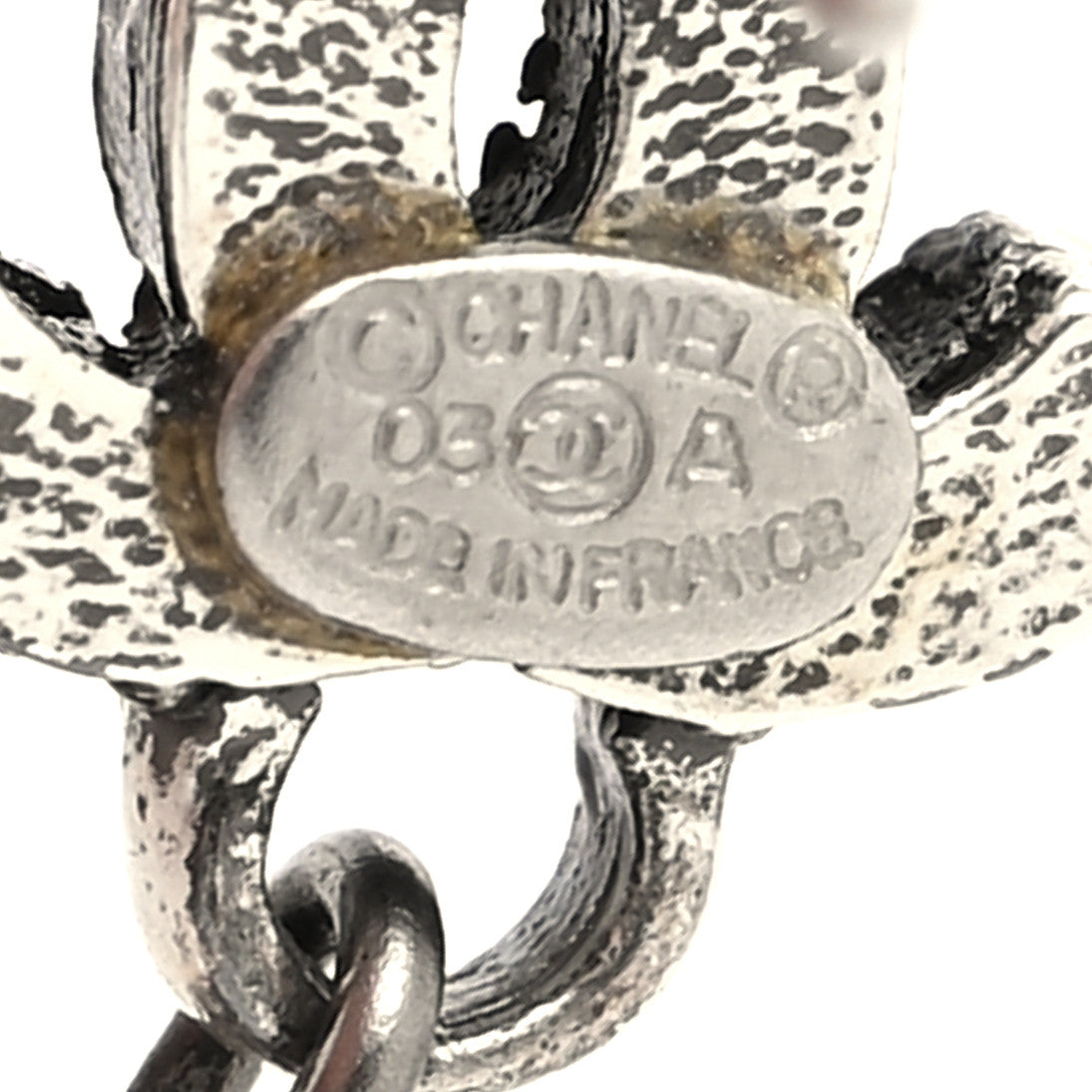 Crystal Pearl CC Drop Earrings Silver