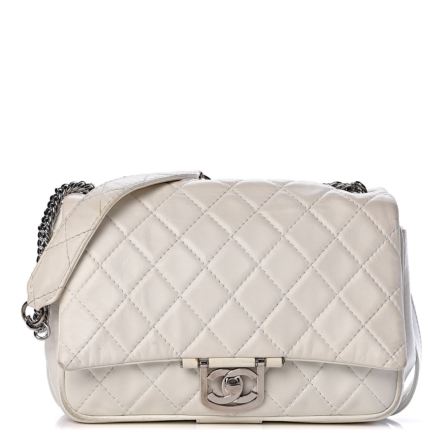 Chanel Lambskin Quilted Flap White 1 of 18