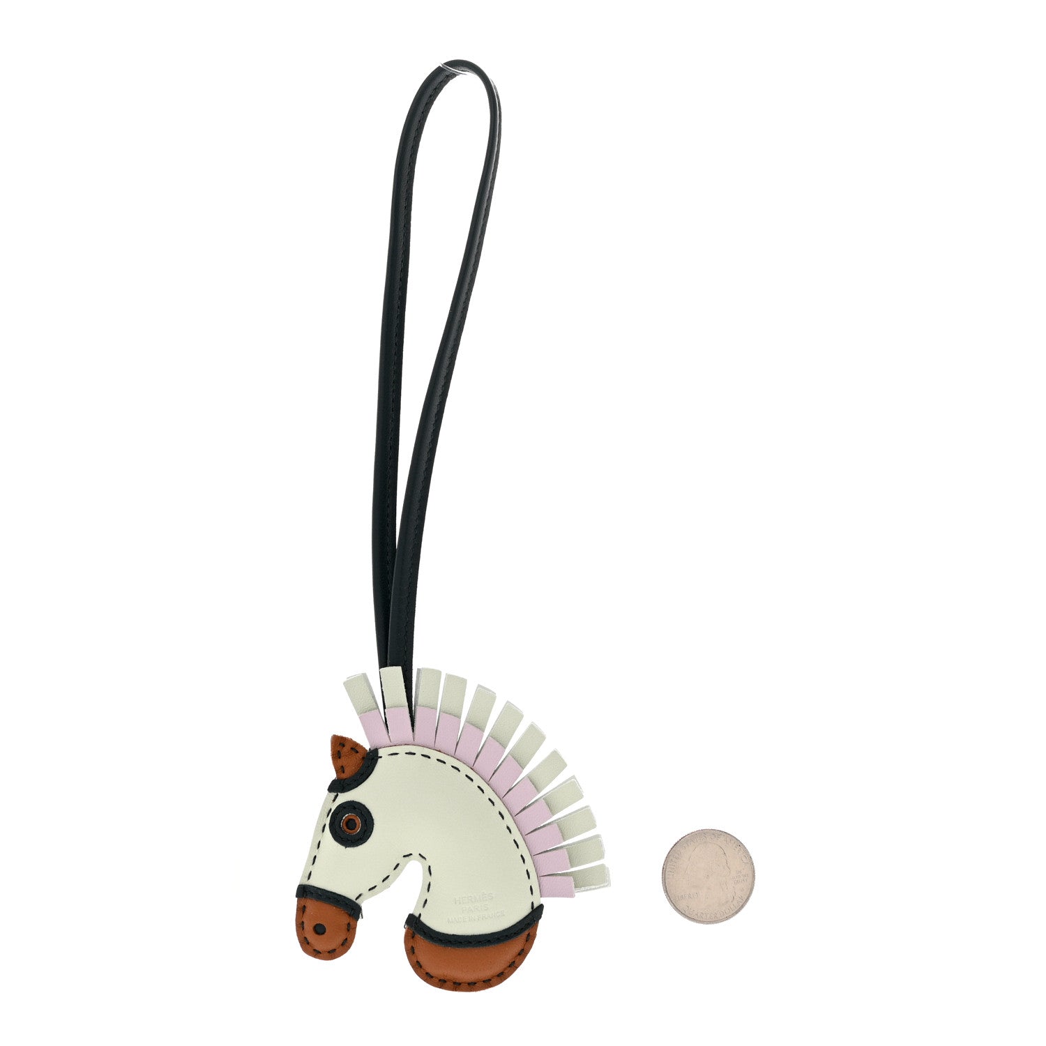 Hermes Milo Lambskin Geegee Camail Bag Charm Craie Rose Sakura Gold 2 of 4
