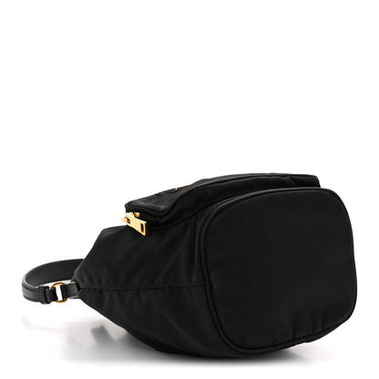 Prada Saffiano Tessuto Nylon Mini Bucket Crossbody Bag Black 4 of 13
