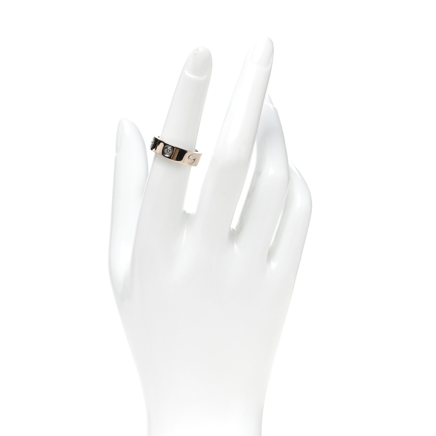 Cartier 18K White Gold 3 Diamond 5.5mm LOVE Ring 52 6 4 of 10