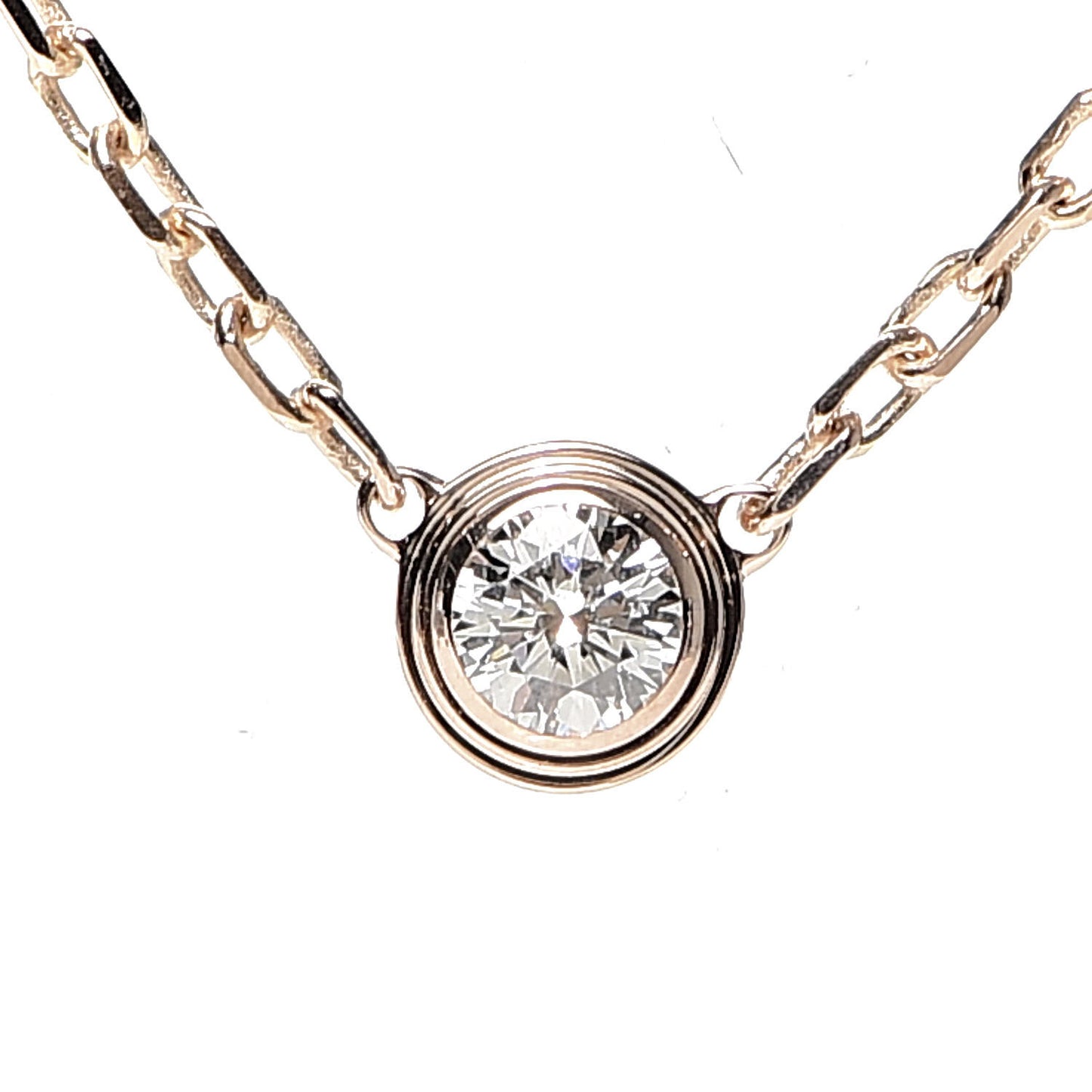 18K Pink Gold Diamond SM D'Amour Pendant Necklace