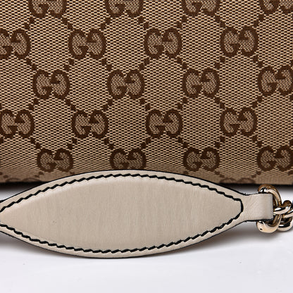 Gucci Monogram Margaux Calfskin Medium Emily Chain Shoulder Bag Beige Ebony Mystic White 12 of 15